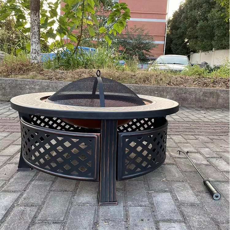 32英寸81厘米圆形花园铜盆壁炉桌
