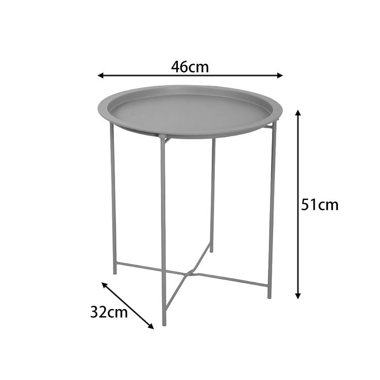 圆形可折叠金属咖啡桌